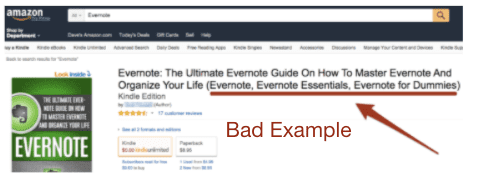 Bad example of Amazon title