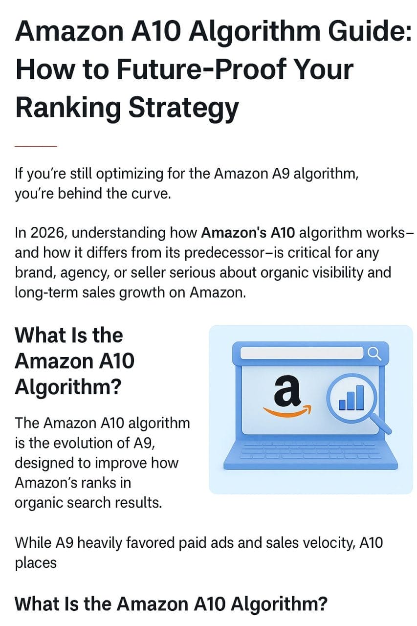 Amazon A10 Algorithm Guide: How to Future-Proof Your Ranking Strategy ...